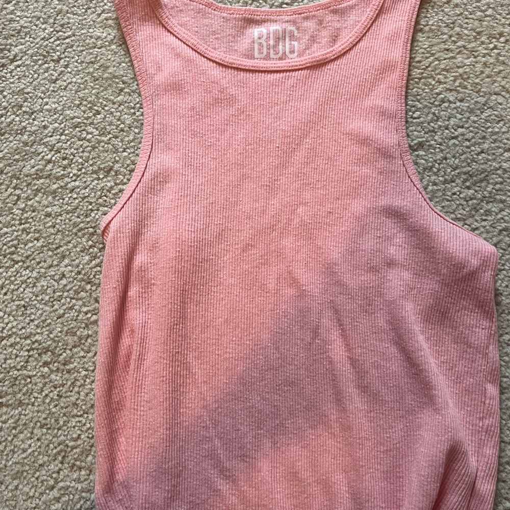 BDG Soft Pink Ribbed Tank Top